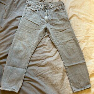Gap Men's Gray Straight Fit Denim Jeans Size 32x28 - Classic Casual Style